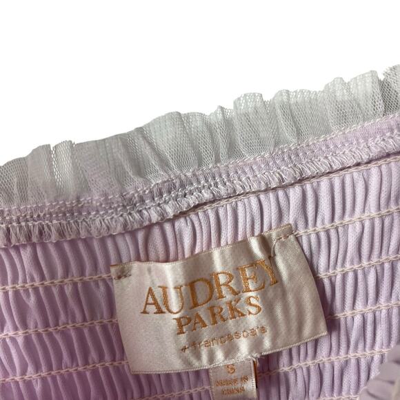 Audrey Parks + Francesca's Sleeveless Tiered Smocked Maxi Dress Lavendar S (2833 - Picture 7 of 9